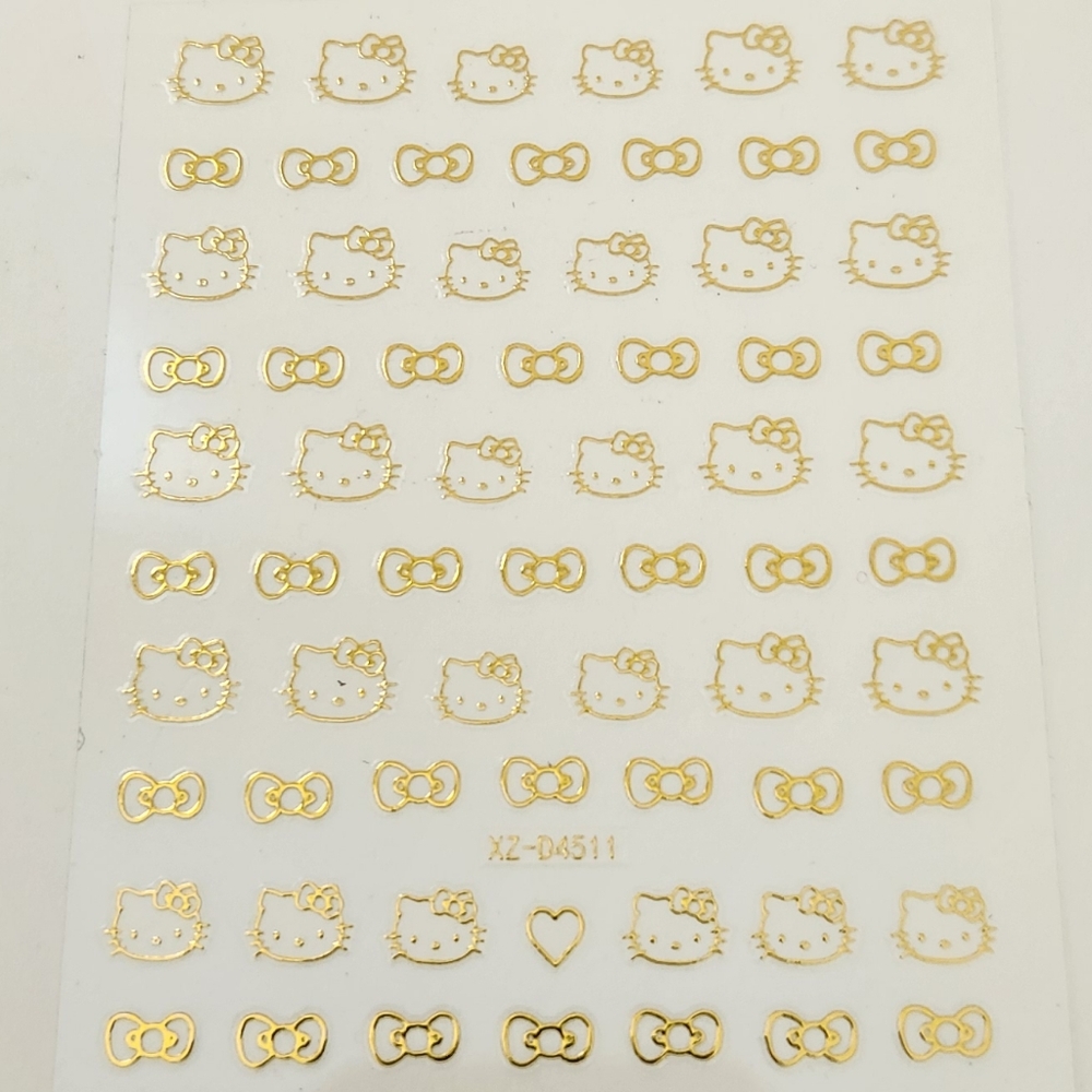 ⭐4/$15 Hello Kitty Gold Printed Nail Art Stickers